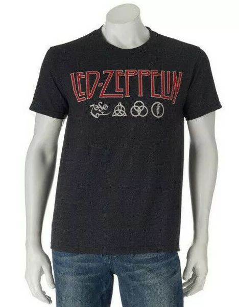 

led zeppelin symbols red logo t-shirt nwt 100% authentic & official, White;black