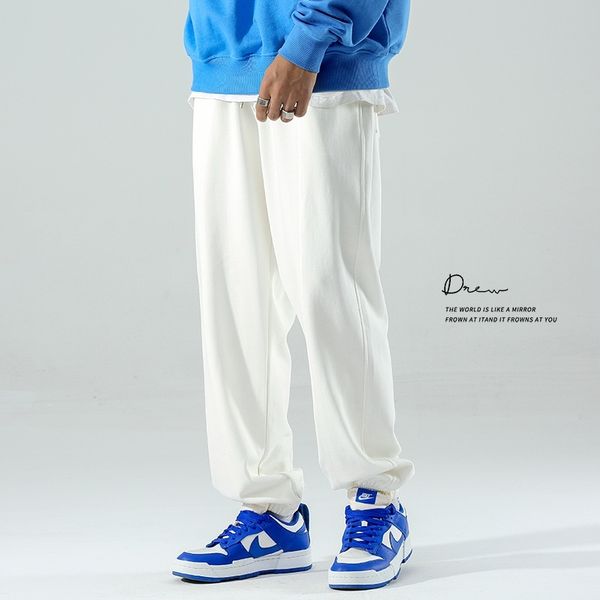 

400g cotton white leisure pants for fashionable boys, White (250g) summer