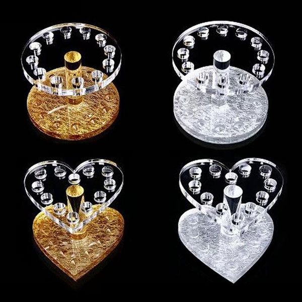 

hooks & rails 12 holes nail polish brush pen holder shelf uv gel organizer art tools display heart rack