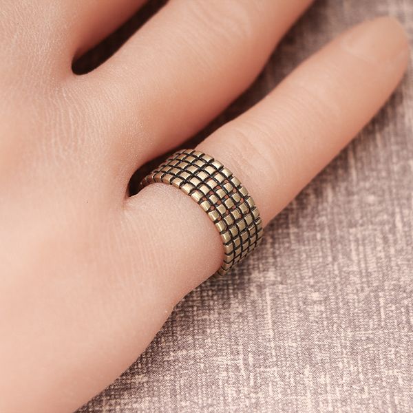 

jewelry brass punk personality tank chain ring, Silver