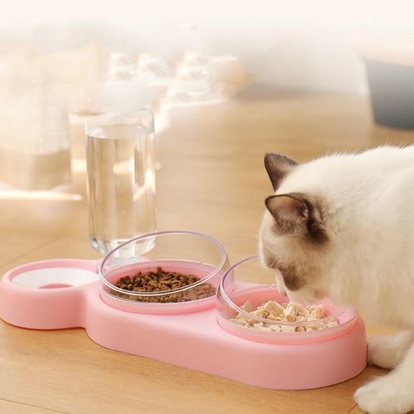 

pet dogs cats automatic double bowls water feeder container dispenser for drinking products cat & feeders