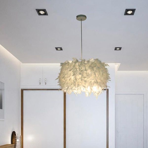 

pendant lamps 25/30/40/45cm diameter modern ceiling lamp feather droplight bedroom study room decoration creative hanging