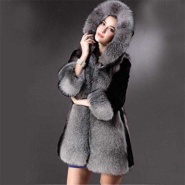 

women's fur & faux 2021 l455 lback coat women coats winter, Black