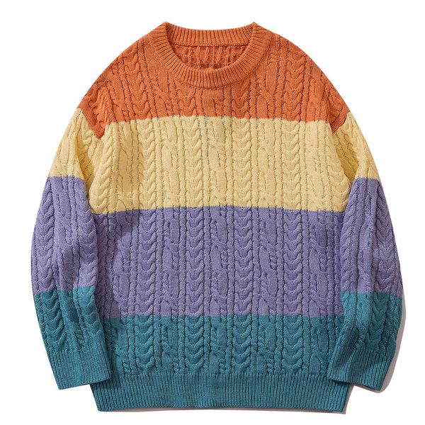 

men's sweaters sweater knitted or crocheted casual harajuku loose autumn cotton, White;black