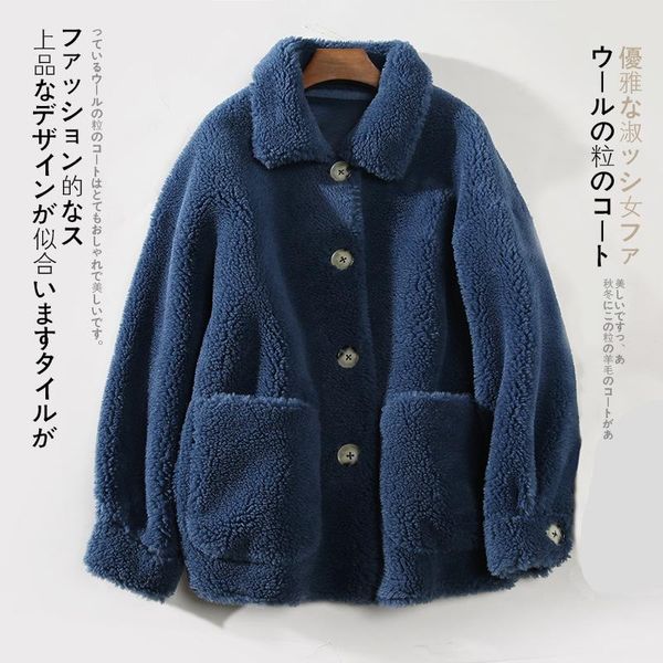 

women's fur & faux fall/winter 2021 jacket cashmere coat short women black