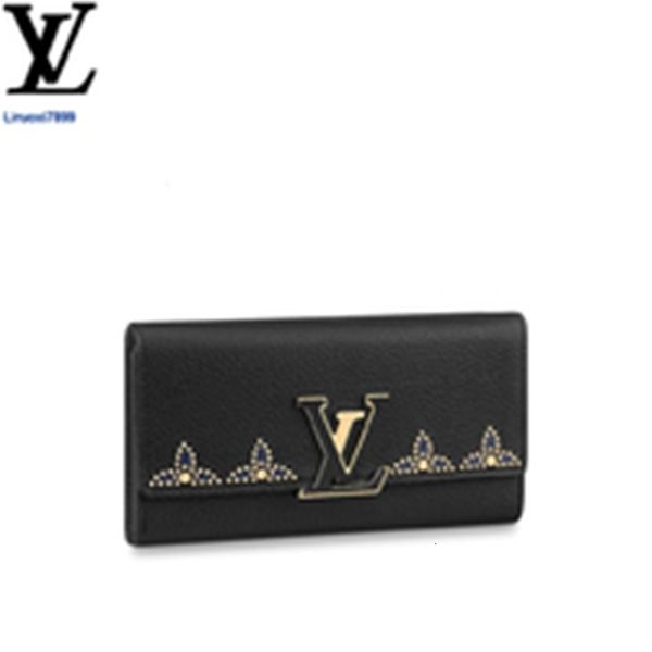 

key brand designer luxury cases onim m63211 capucines card wallet women real phone leather long wallets holders chain wallet pouches purse c, Red;black