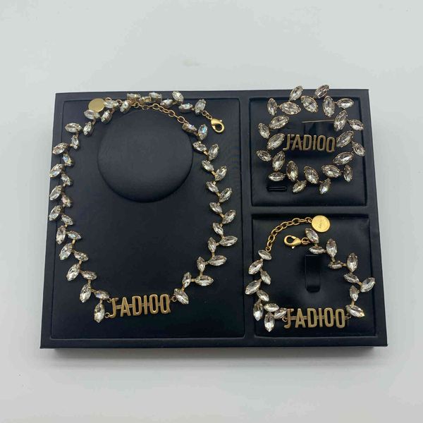 

2021 new designer 2021 wheat ear letter necklace bracelet women's net red versatile suit series, Silver