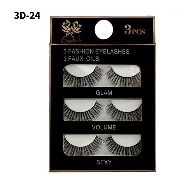 

3pairs 3d natural thick false fake eyelashes eye lashes makeup extension messy fake1