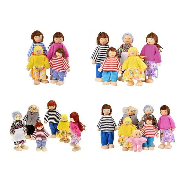 

happy doll family of 7 people fishing accessories