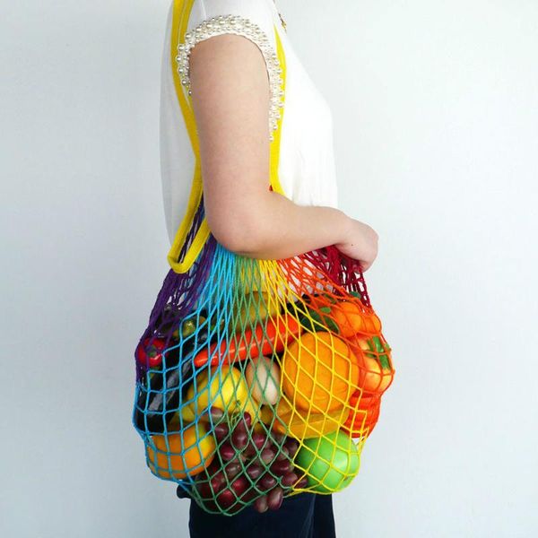 

mesh shopping bag reusable string fruit storage handbag totes women net woven shop grocery tote bags