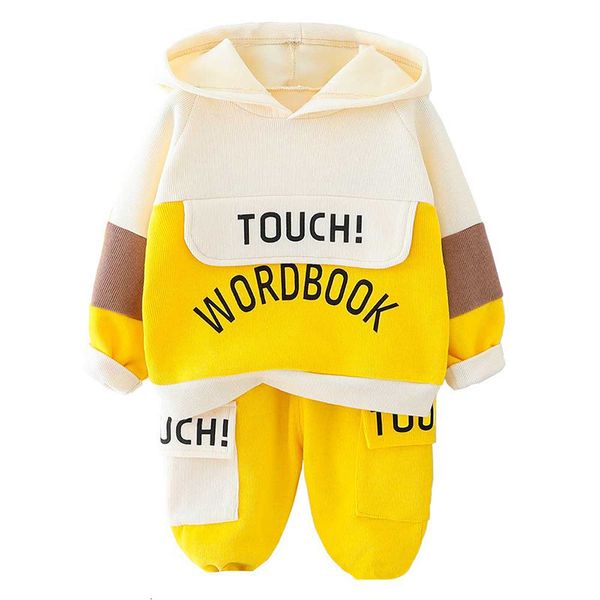 

sets new spring children clothes baby boys girls letter hooded t shirt pants 2pcs/sets kids infant clothing toddler casual sportswear c0225, White