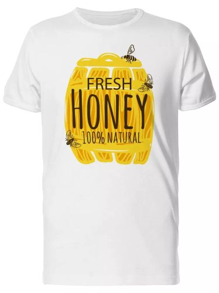 

fresh honey and a barrel men's tee -image by shutterstock, White;black
