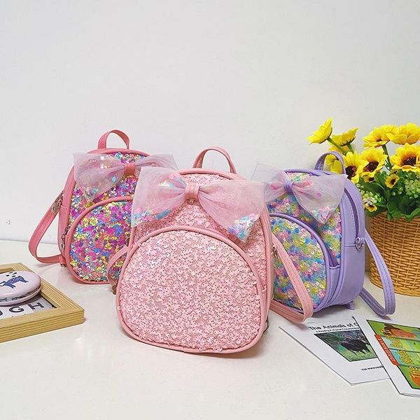 

school bags kids mini backpack purse cute lace bow for baby girls princess sequins backpacks kawaii kid back pack