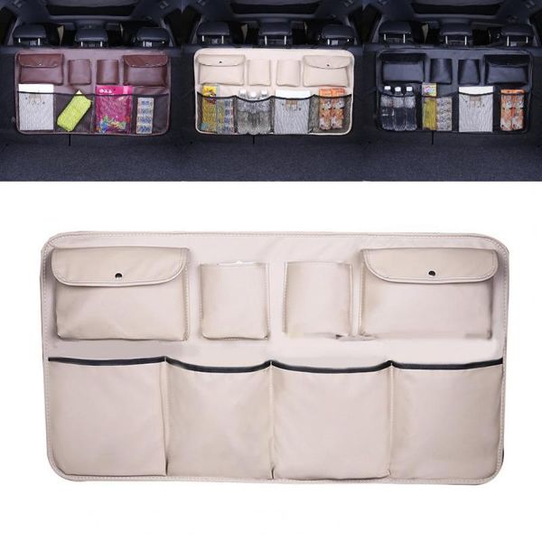

car organizer seat back multi-pocket large-capacity waterproof mesh/faux leather pocket storage bag for stowing tidying