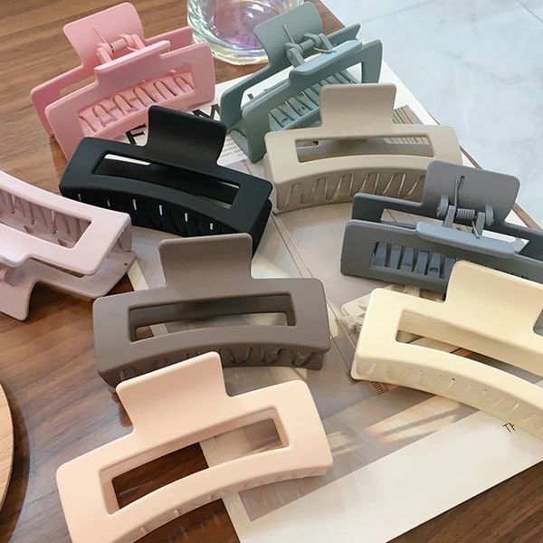 

korean women girls acrylic hair claws hair clips headwear matte solid color big size barrettes women hair accessories ornament