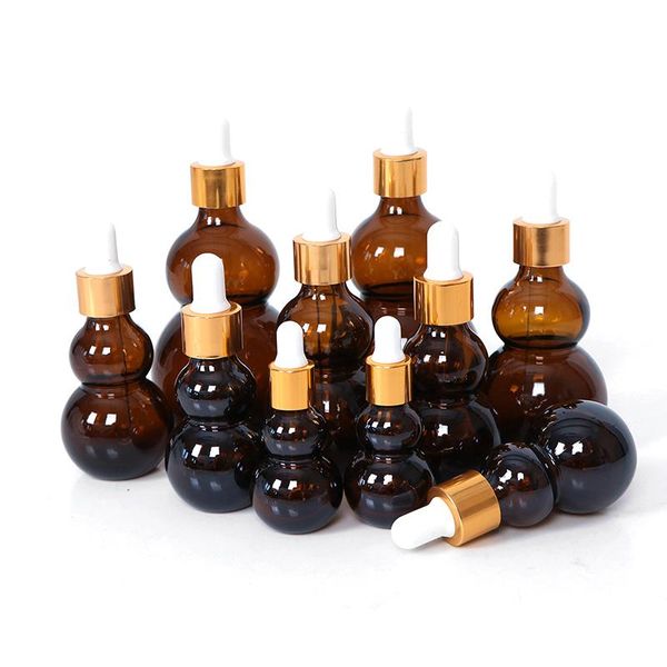 

storage bottles & jars 2pcs dark brown gourd essential oil bottling high-grade