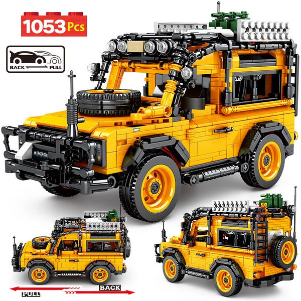 

City Pull Back Technical Off-road Racing Car Gun Building Blocks Creator Mechanical Supercar Vehicle Brick Toys For Children