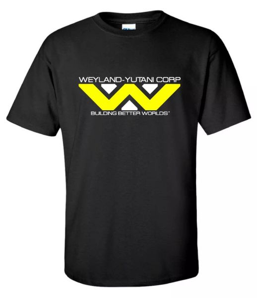 

weyland - yutani corp alien 80s horror sci-fi movie t-shirt, White;black