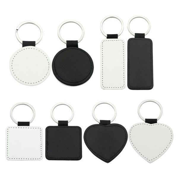 

keychains 1pc leather blank heart round square mdf sublimation heat transfer kit jewelry making, Silver