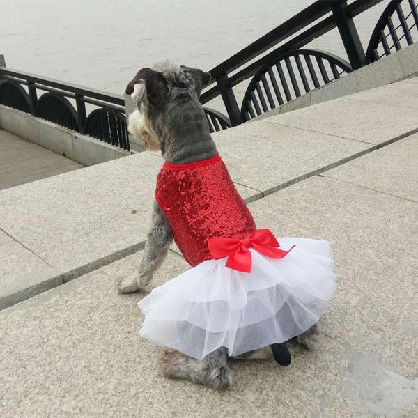 

dog apparel princess dresses high-luminance color clothes bow tutu dress puppy lace skirt wedding party pet