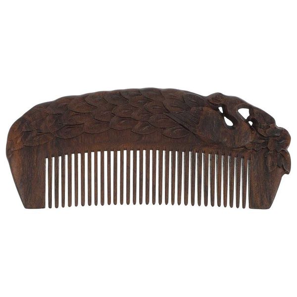 

hair brushes household sandalwood comb healthy carving birthday gift, Silver