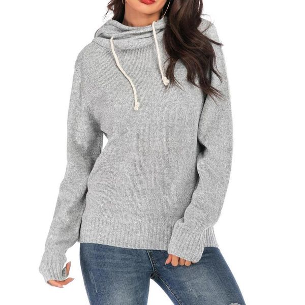 

women's hoodies & sweatshirts hxroolrp women solid color long sleeve hoodie sweatshirt with hooded drawstring winter pullover for ladie, Black