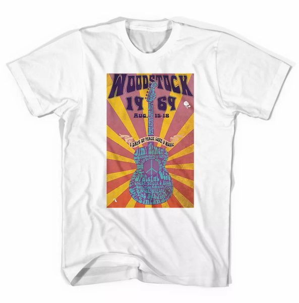 

woodstock 69 poster t shirt all sizes, White;black