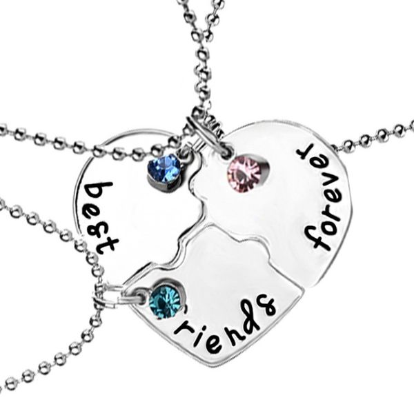 

good friends forever three piece necklace accessories, Silver