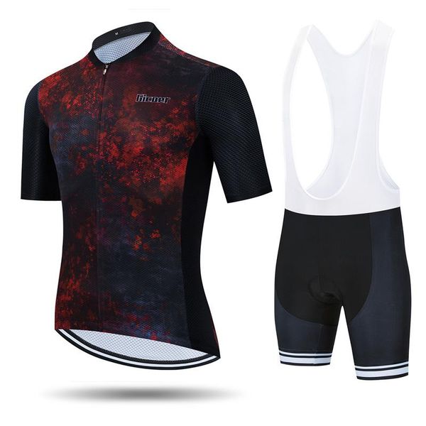 

gicaer cycling clothing men summer bike jersey set breathable quick dry bicycle wear racing sets, Black;blue