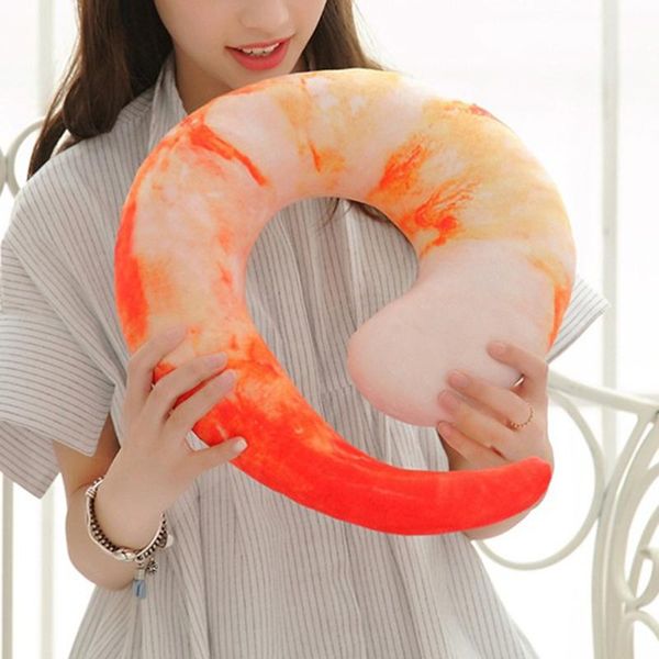 

u-shaped pillow simulation toy cartoon shrimp home plush decoration neck for sofa bed