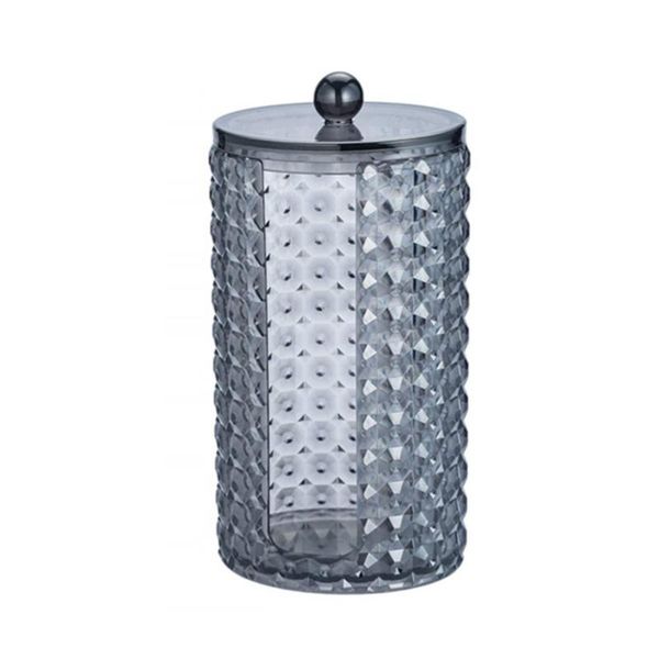 

acrylic cotton swab canister jar balls dispenser with lid, bathroom vanity counterstorage organizer boxes & bins