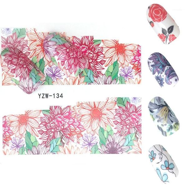 

flower full cover wrap nail art sticker adhesive decal decor manicure tool1, Black