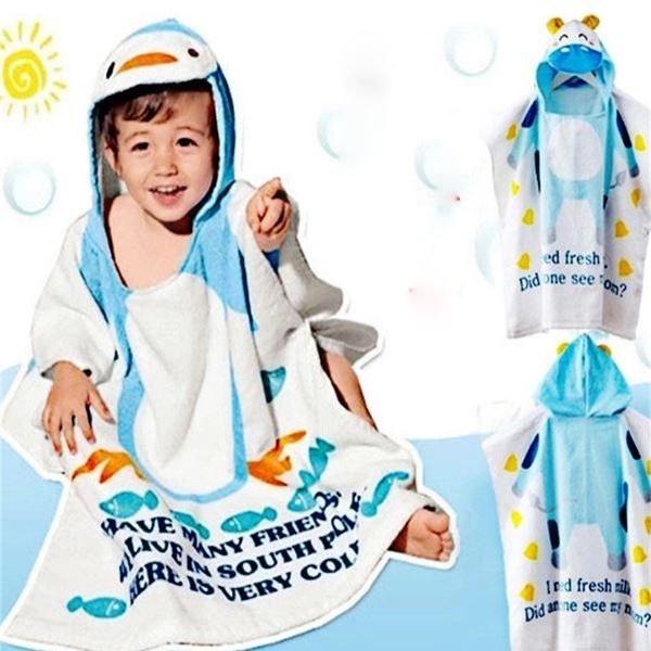 

children clothes children hooded robes baby bath towels kids sleepwear pajamas boys girls beach bathrobes children's clothing bgtn, Blue