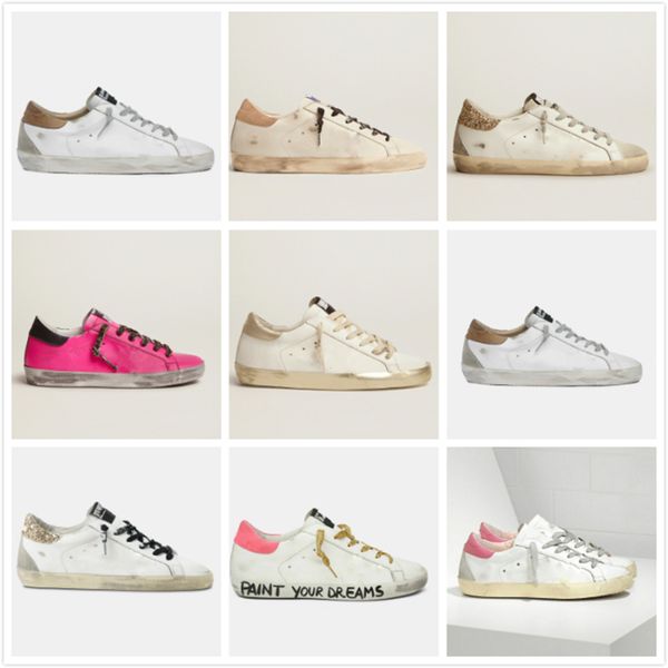 

fashion italy golden super star sneakers designer shoes women luxury pink trainers sequin classic white do-old dirty casual shoe, Black