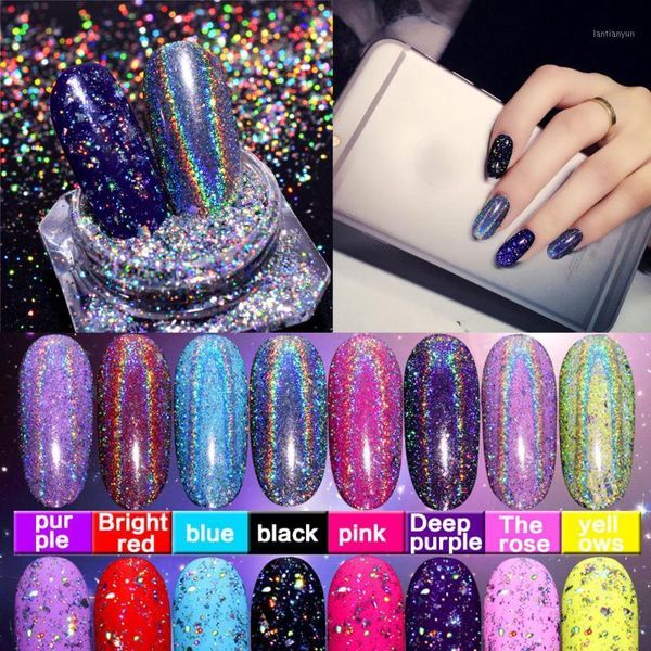 

neon symphony discoloration powder nail art pigment dust diy decor manicure glass color mirror1, Silver;gold