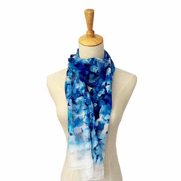 

wholale 100%silk women beautiful scarf and shawls, Blue;gray