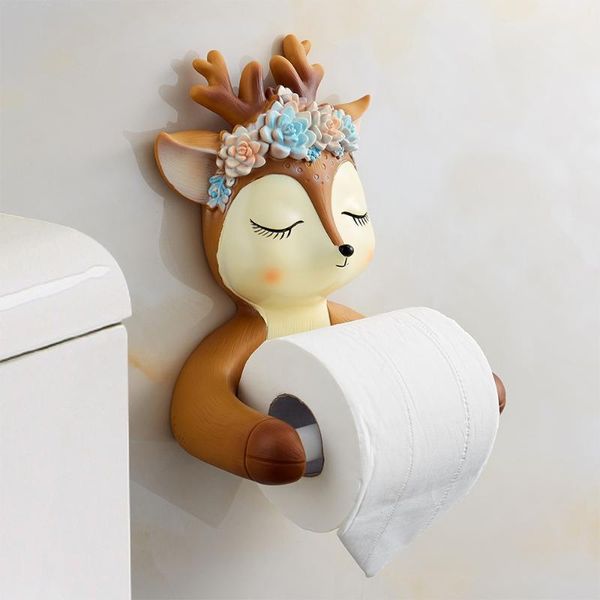 

cute deer bedroom wall decoration accessories roll paper towel holder tissue dispenser boxes toilet & napkins