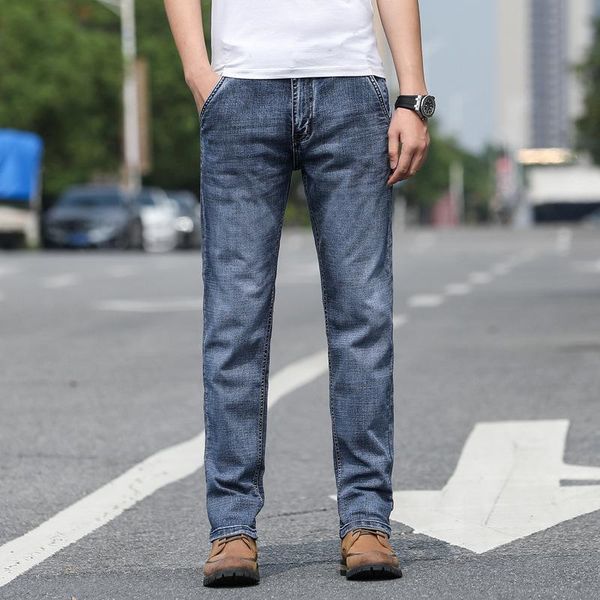 

men's jeans big size 29- 40 42 44 46 denim men straight stretch regular fit vintage for man pants classic autumn winter 2021, Blue