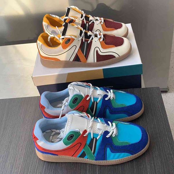 

yang mi's same casual board shoes new leather flat bottom color matching niche design sports dexun, Black