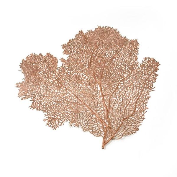 

mats & pads placemat for kitchen dining table pad simulation gold silver plant artificial pvc leaves party home decoration