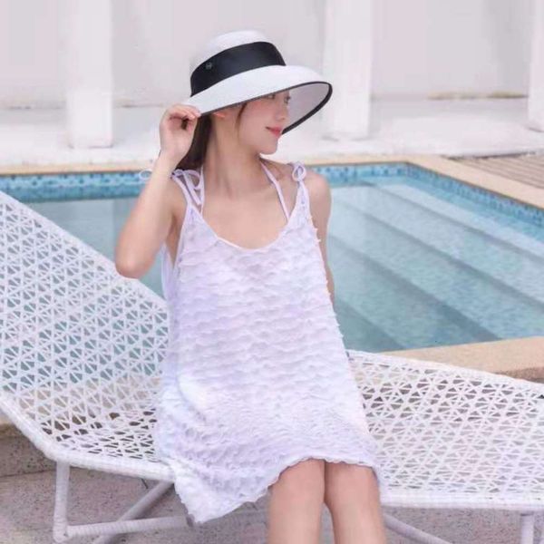 

swimsuit fashion trend solid color loose strip tobiquini three piece, White;black