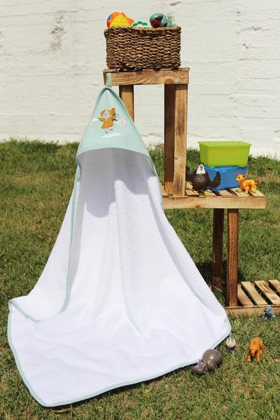 

% 100 cotton 90x90 embroidered baby bath towel / swaddle