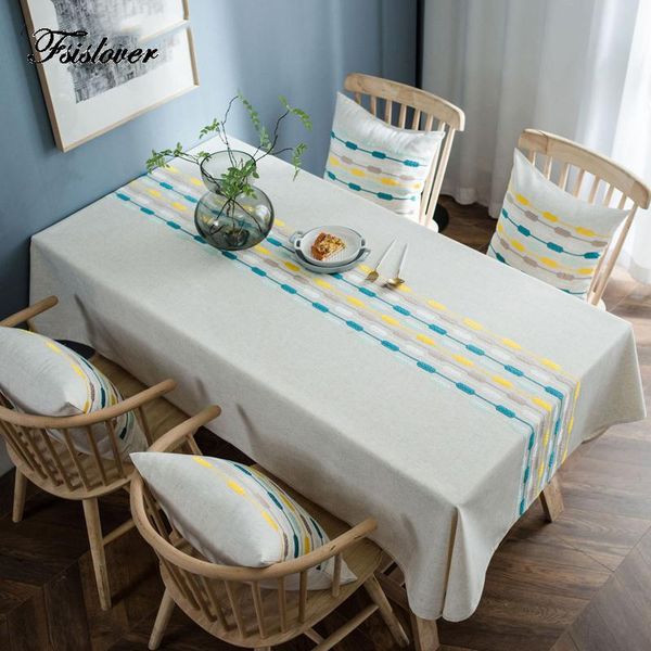 

table cloth fsislover waterproof decorative embroidery tablecloth rectangular dining cover tafelkleed mesa nappe
