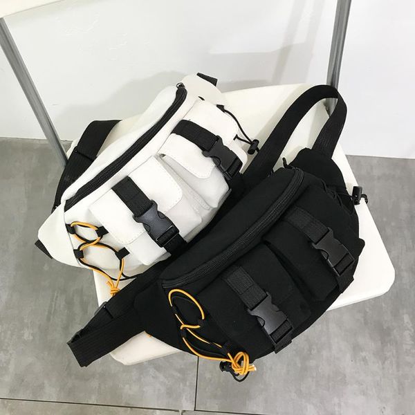 

waist bags street casual chest bag canvas women men zipper fanny bum belt pouch daily travel crossbody shoulder pack