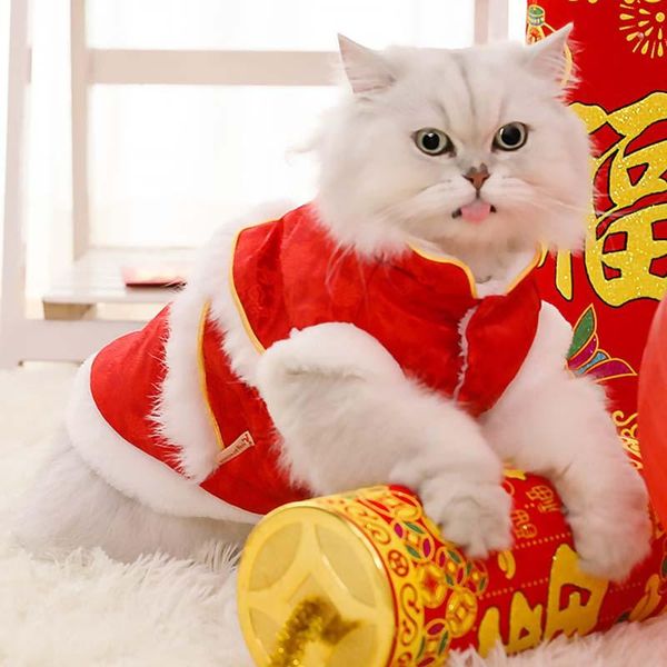 

dog apparel pet cat clothes winter warm soft kittens cats thickened keep cute year dresses