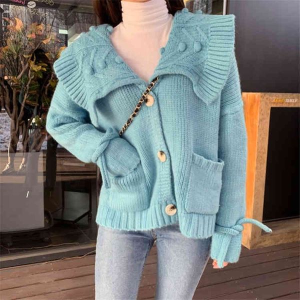

women's sweaters cotday mesh turn-down collar blue ingle breasted pockets fall and elegant female winter sweaters cardigans nrfz, White;black
