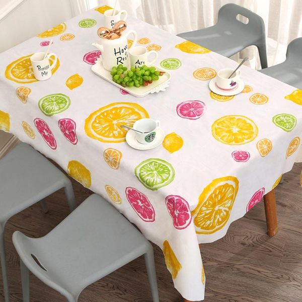 

table cloth tablecloth fruit leaf pattern oil-proof washable art tv cabinet tea pvc desk mat cover 90x137/137x137cm