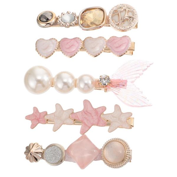 

hair clips 5pcs elegant rhinestones pearl decorative hairpins lovely headdress