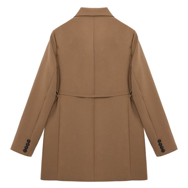 

women's suits & blazers [eam] brown blazer kind of vintage bandage, loose jacket with long sleeve carving, spring fashion and autumn 1d, White;black