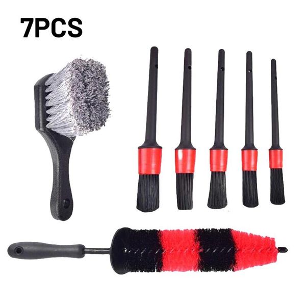 

car sponge 7x black/red wheel tire brush wash kit automobile washing cleaning tool hub